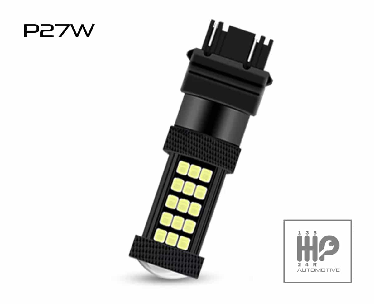 Bombilla de LED T25 3156 (P27W) can bus  sin error de luz fundida, blanca y con casquillo P27W